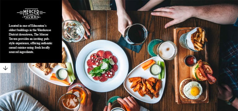 Restaurant Website minimalistic layout