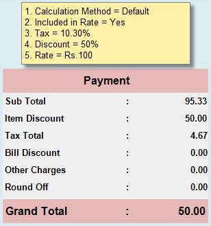 Tax Cal Method